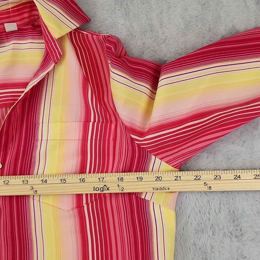 NWT New York & co pink yellow stripped collared dress - Picture 10 of 11